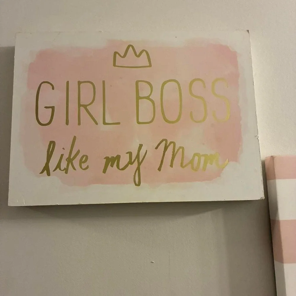 Unbranded Canvas Wall Art Girls OS Pink Good Girl Boss Proverbs 31:25 Set